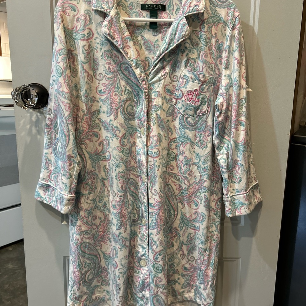 Ralph Lauren Casual Blue and Pink Button Down Shirt